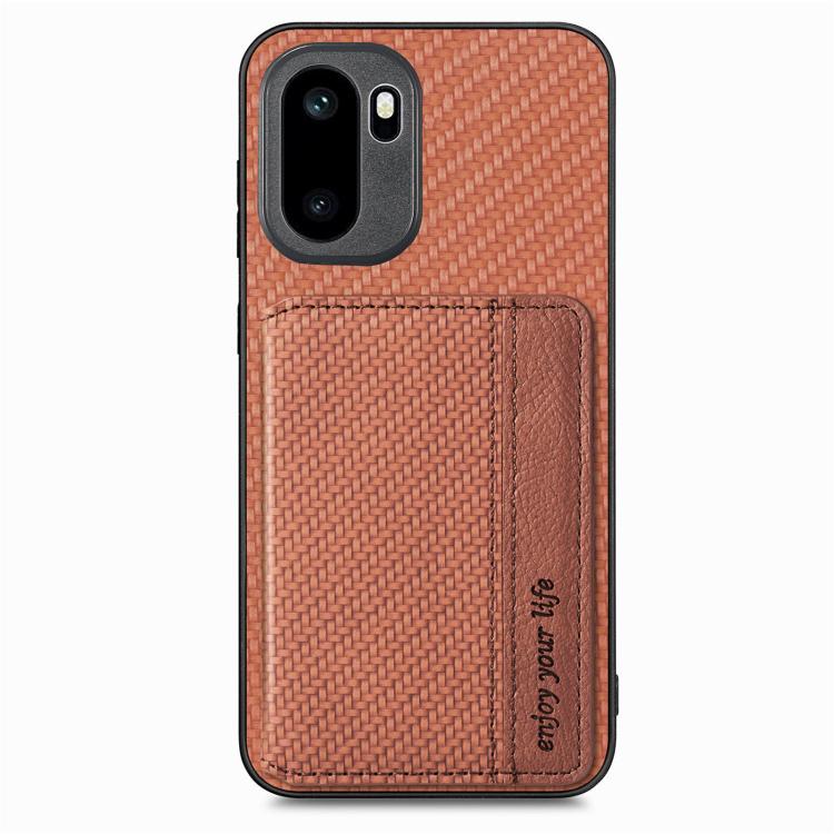 For OnePlus Ace 6 / 6T / 15R Carbon Fiber Magnetic Card Bag Phone Case