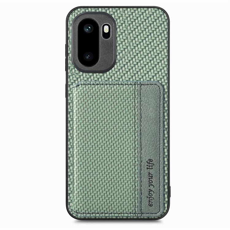 For OnePlus Ace 6 / 6T / 15R Carbon Fiber Magnetic Card Bag Phone Case