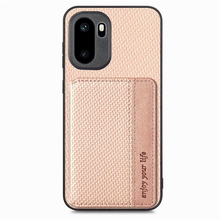 For OnePlus Ace 6 / 6T / 15R Carbon Fiber Magnetic Card Bag Phone Case