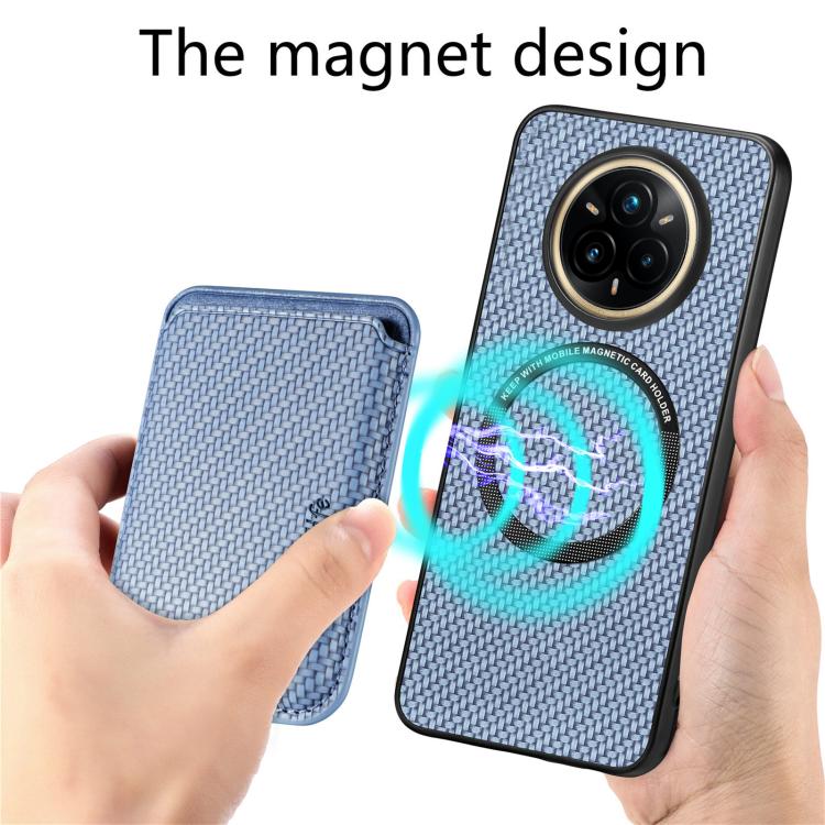 For Realme 14 Pro Carbon Fiber Leather Card Magsafe Phone Case