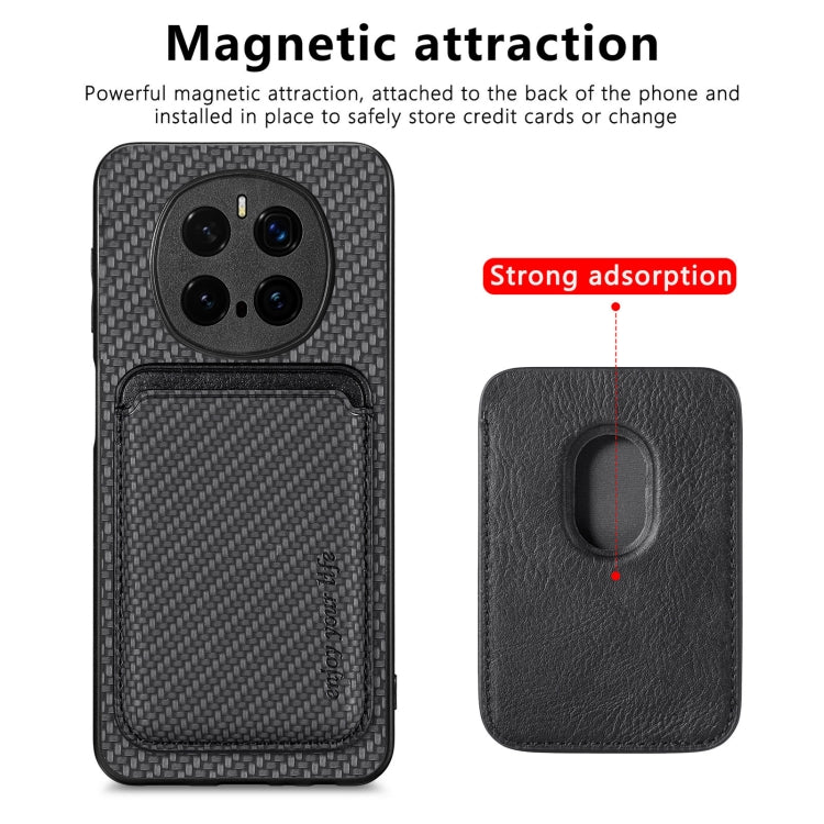 For Honor Magic7 Pro Carbon Fiber Leather Card Magsafe Phone Case