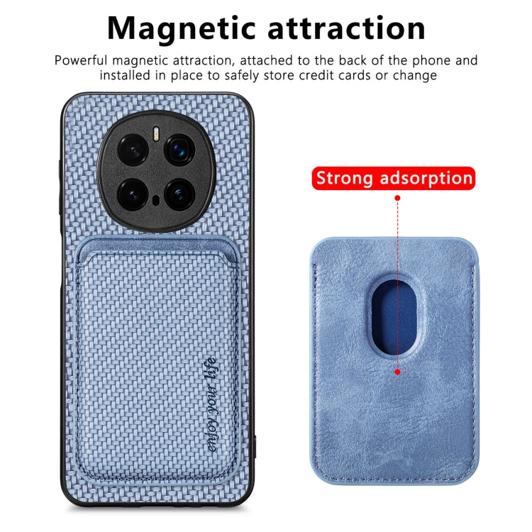 For Honor Magic7 Pro Carbon Fiber Leather Card Magsafe Phone Case