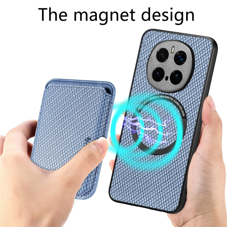For Honor Magic7 Pro Carbon Fiber Leather Card Magsafe Phone Case