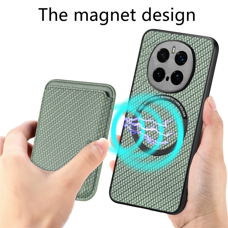 For Honor Magic7 Pro Carbon Fiber Leather Card Magsafe Phone Case