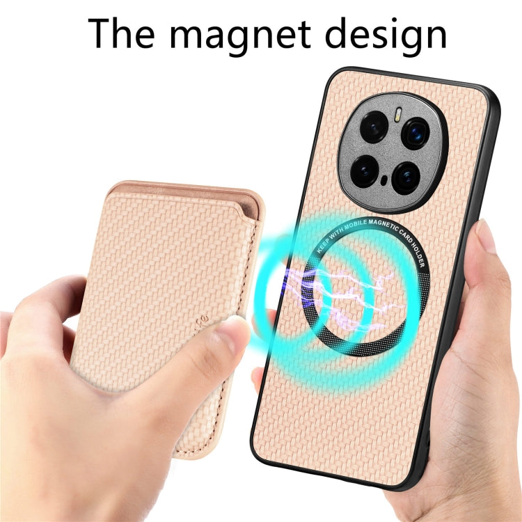 For Honor Magic7 Pro Carbon Fiber Leather Card Magsafe Phone Case