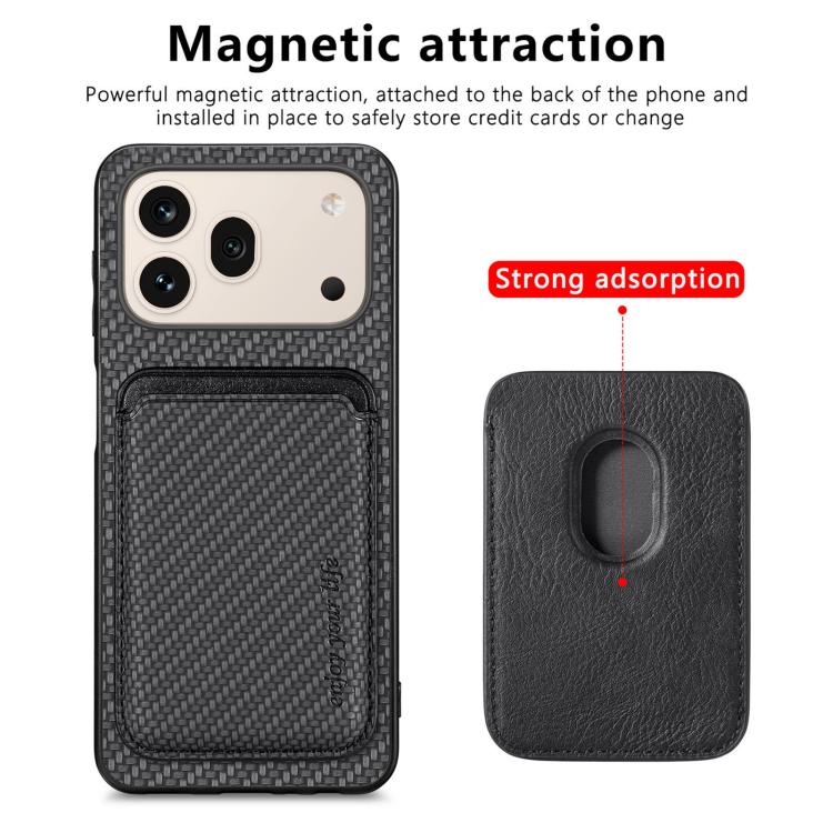 For Honor 600 Global Carbon Fiber Leather Card Magsafe Phone Case