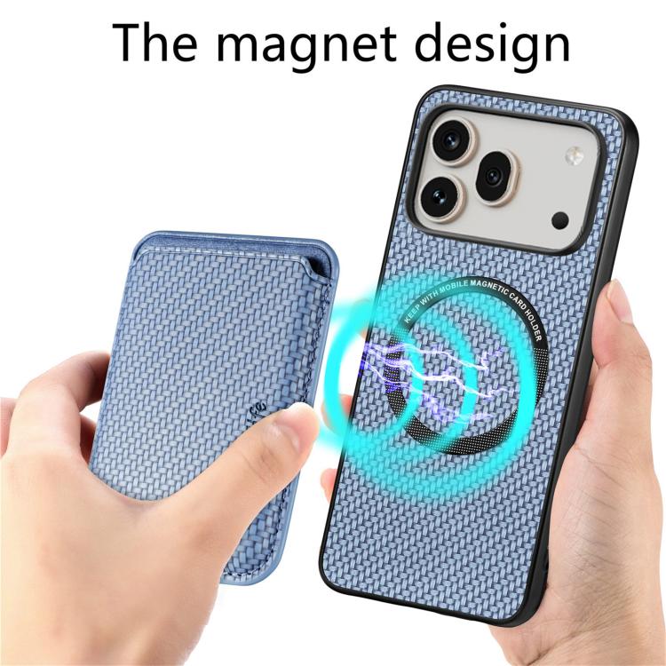 For Honor 600 Global Carbon Fiber Leather Card Magsafe Phone Case