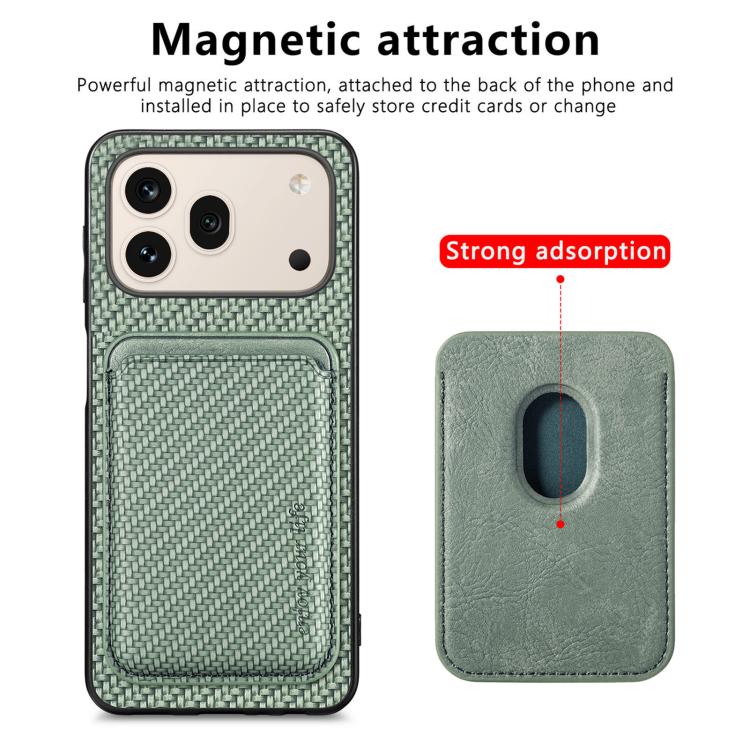 For Honor 600 Global Carbon Fiber Leather Card Magsafe Phone Case