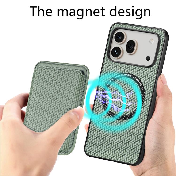 For Honor 600 Global Carbon Fiber Leather Card Magsafe Phone Case