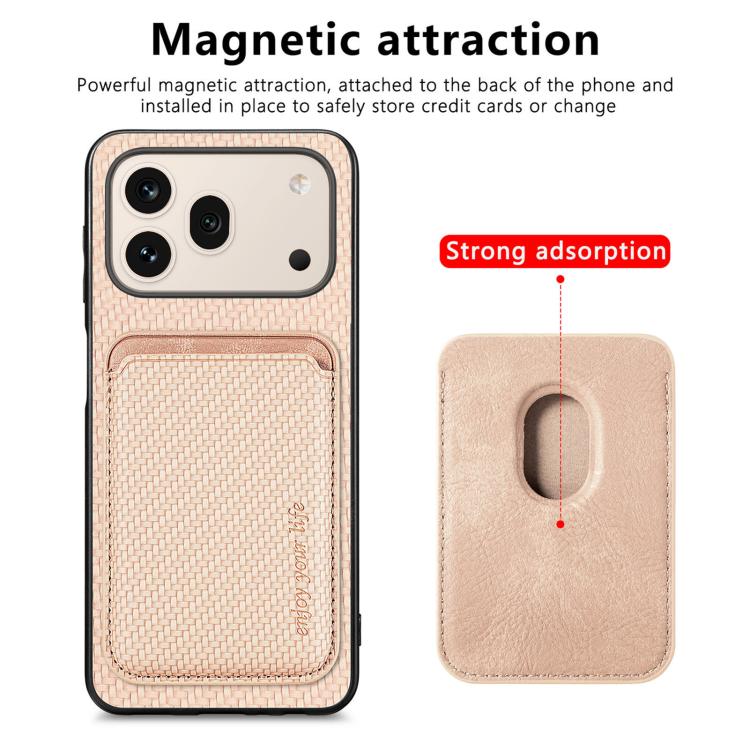 For Honor 600 Global Carbon Fiber Leather Card Magsafe Phone Case