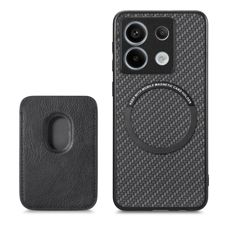 For Xiaomi Redmi Note 13 4G Carbon Fiber Leather Card Magnetic Phone Case