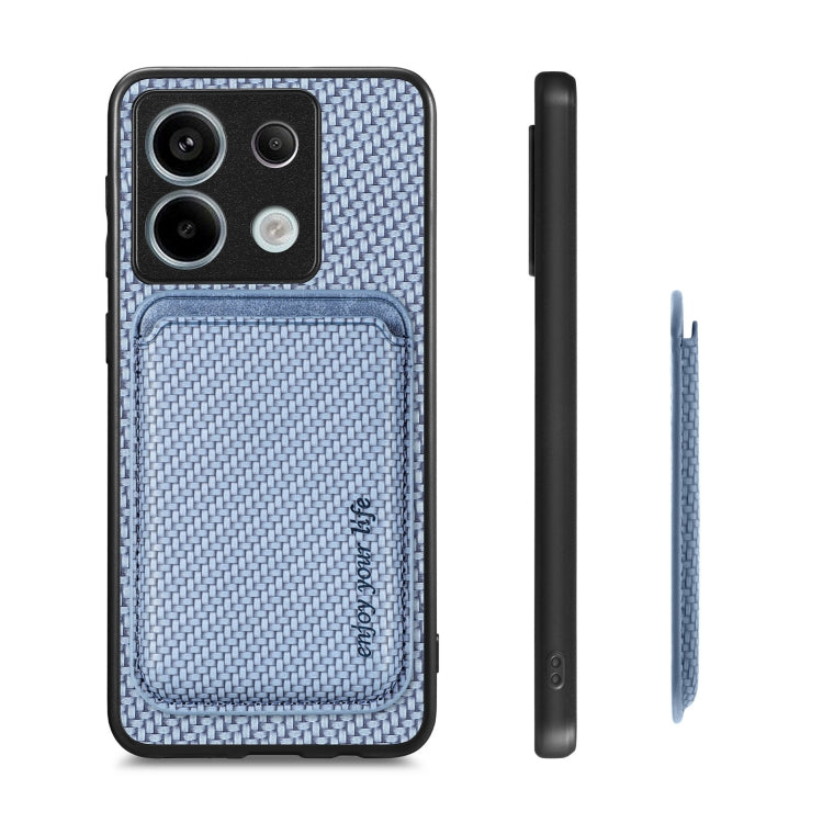 For Xiaomi Redmi Note 13 4G Carbon Fiber Leather Card Magnetic Phone Case