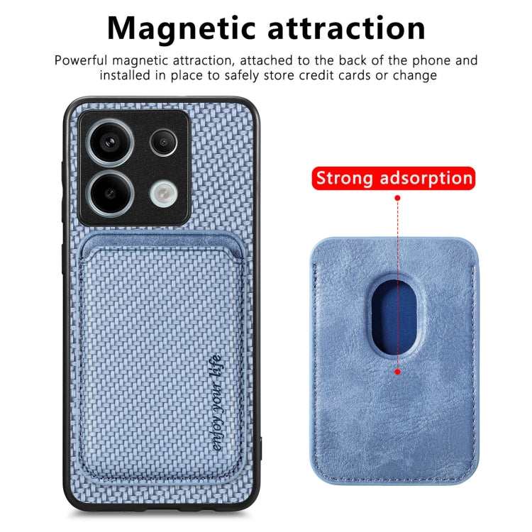 For Xiaomi Redmi Note 13 4G Carbon Fiber Leather Card Magnetic Phone Case
