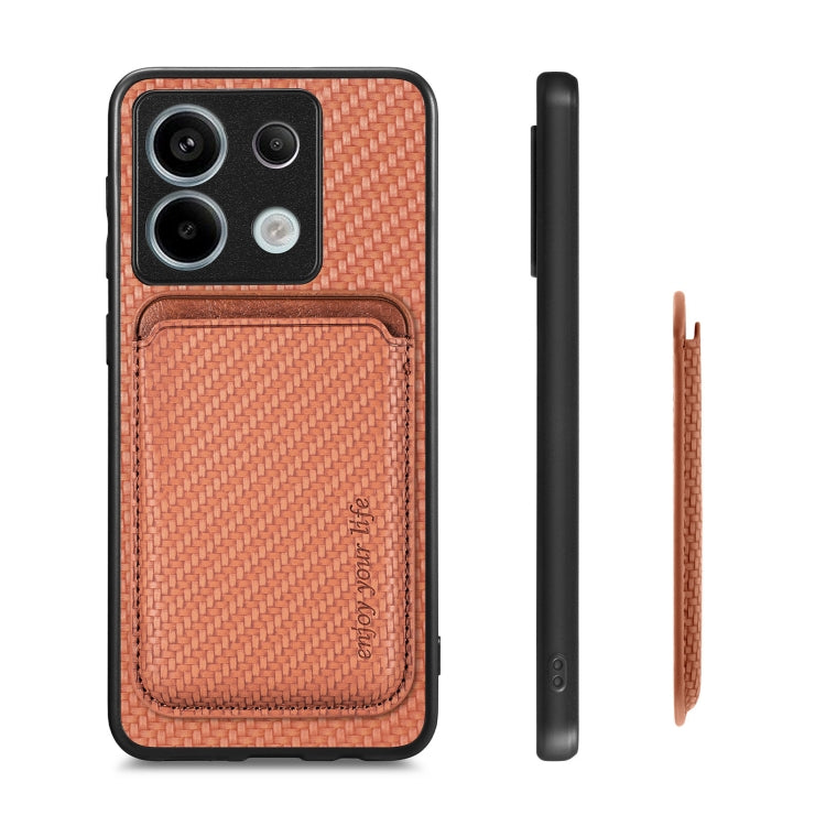 For Xiaomi Redmi Note 13 4G Carbon Fiber Leather Card Magnetic Phone Case