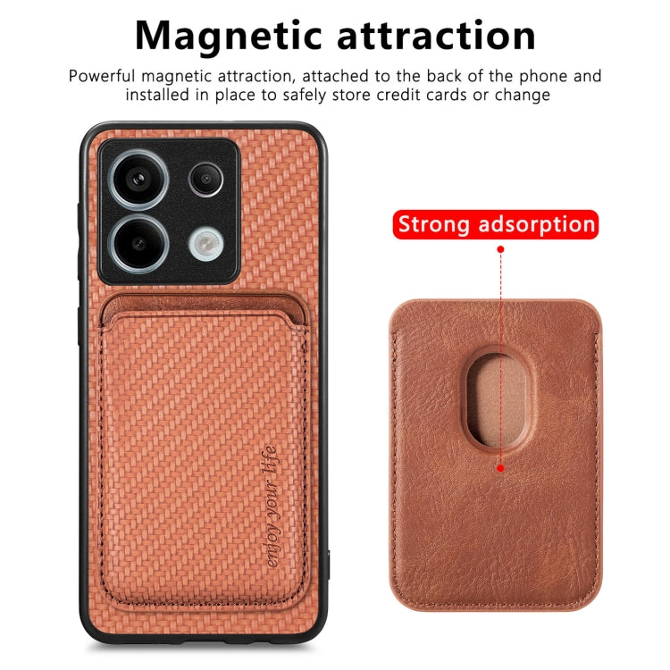 For Xiaomi Redmi Note 13 4G Carbon Fiber Leather Card Magnetic Phone Case