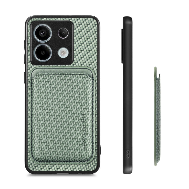 For Xiaomi Redmi Note 13 4G Carbon Fiber Leather Card Magnetic Phone Case