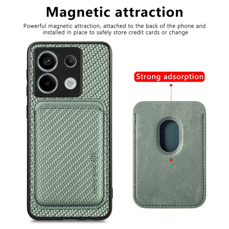 For Xiaomi Redmi Note 13 4G Carbon Fiber Leather Card Magnetic Phone Case