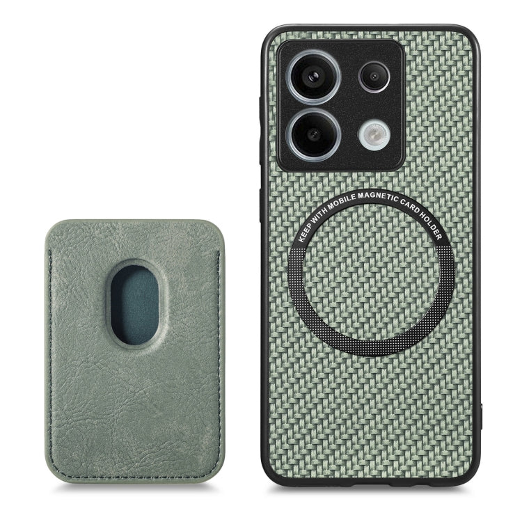 For Xiaomi Redmi Note 13 4G Carbon Fiber Leather Card Magnetic Phone Case