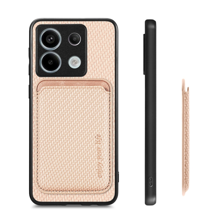 For Xiaomi Redmi Note 13 4G Carbon Fiber Leather Card Magnetic Phone Case