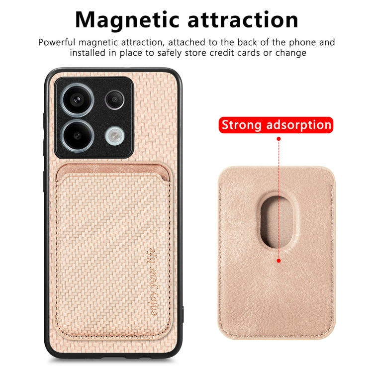 For Xiaomi Redmi Note 13 4G Carbon Fiber Leather Card Magnetic Phone Case