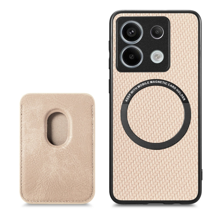 For Xiaomi Redmi Note 13 4G Carbon Fiber Leather Card Magnetic Phone Case