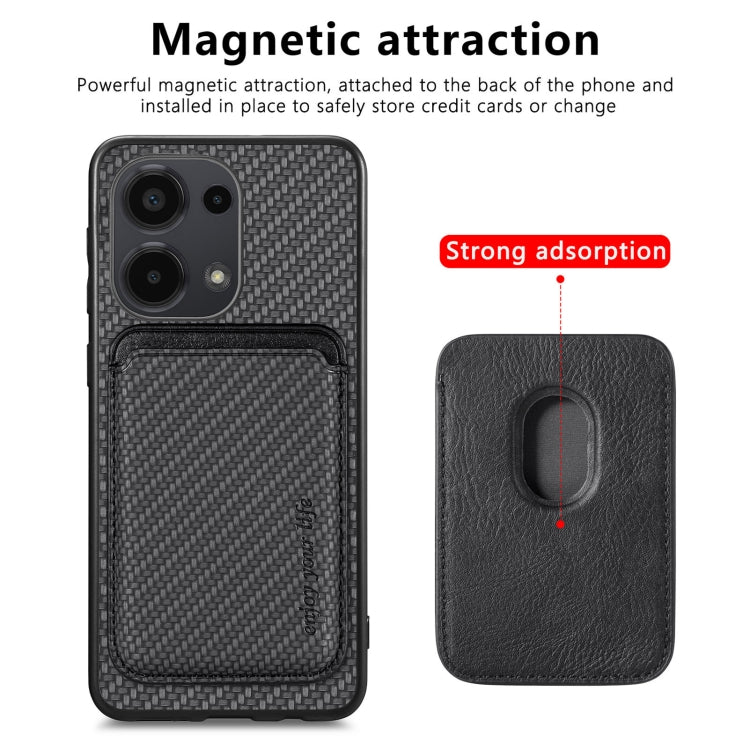 For Xiaomi Redmi Note 13 Pro 4G Carbon Fiber Leather Card Magnetic Phone Case