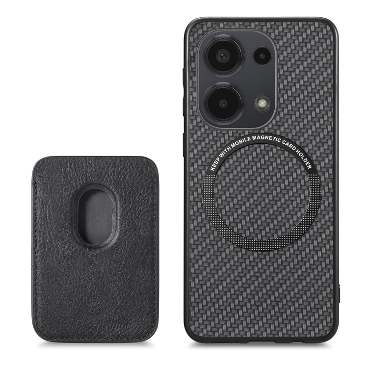 For Xiaomi Redmi Note 13 Pro 4G Carbon Fiber Leather Card Magnetic Phone Case