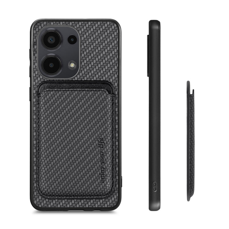 For Xiaomi Redmi Note 13 Pro 4G Carbon Fiber Leather Card Magnetic Phone Case