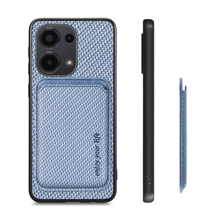 For Xiaomi Redmi Note 13 Pro 4G Carbon Fiber Leather Card Magnetic Phone Case