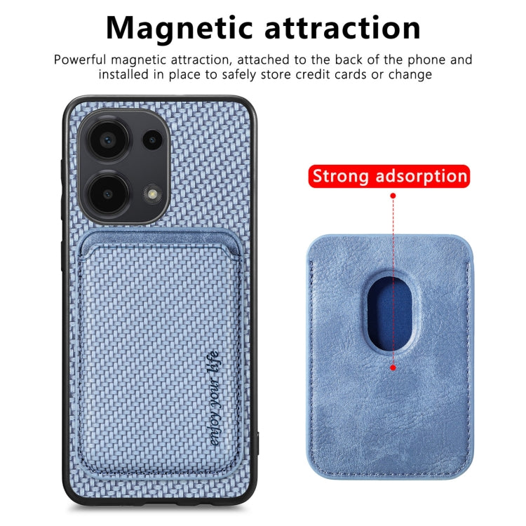 For Xiaomi Redmi Note 13 Pro 4G Carbon Fiber Leather Card Magnetic Phone Case