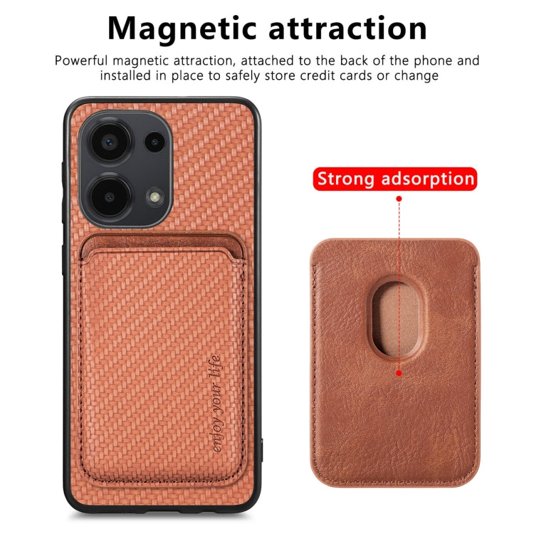 For Xiaomi Redmi Note 13 Pro 4G Carbon Fiber Leather Card Magnetic Phone Case