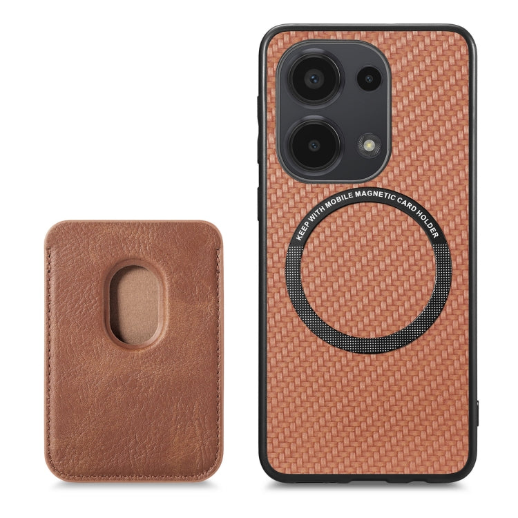 For Xiaomi Redmi Note 13 Pro 4G Carbon Fiber Leather Card Magnetic Phone Case