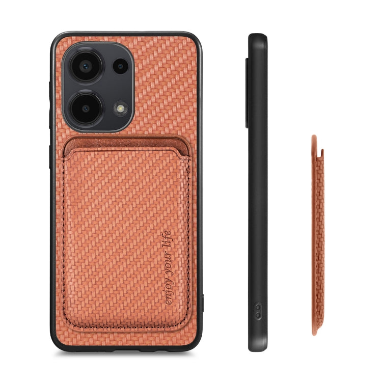 For Xiaomi Redmi Note 13 Pro 4G Carbon Fiber Leather Card Magnetic Phone Case
