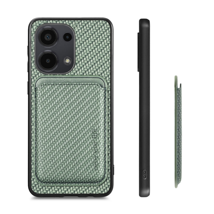 For Xiaomi Redmi Note 13 Pro 4G Carbon Fiber Leather Card Magnetic Phone Case