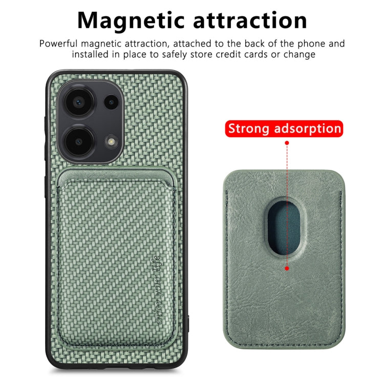 For Xiaomi Redmi Note 13 Pro 4G Carbon Fiber Leather Card Magnetic Phone Case