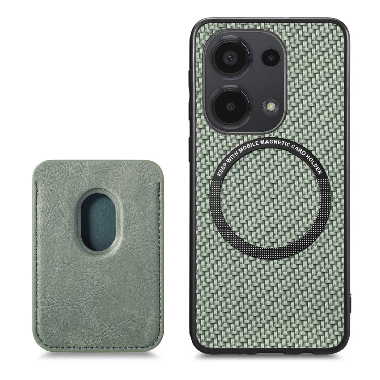 For Xiaomi Redmi Note 13 Pro 4G Carbon Fiber Leather Card Magnetic Phone Case