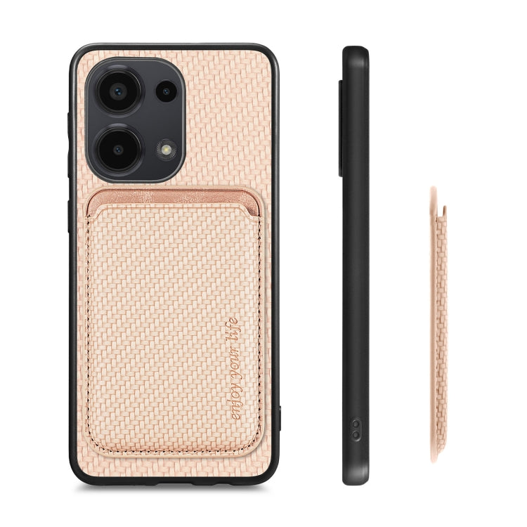 For Xiaomi Redmi Note 13 Pro 4G Carbon Fiber Leather Card Magnetic Phone Case