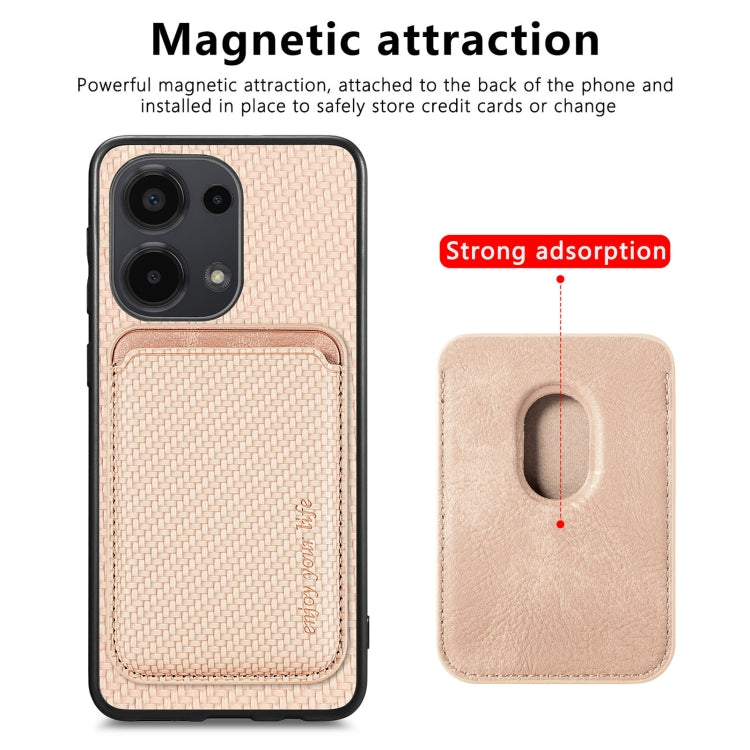 For Xiaomi Redmi Note 13 Pro 4G Carbon Fiber Leather Card Magnetic Phone Case