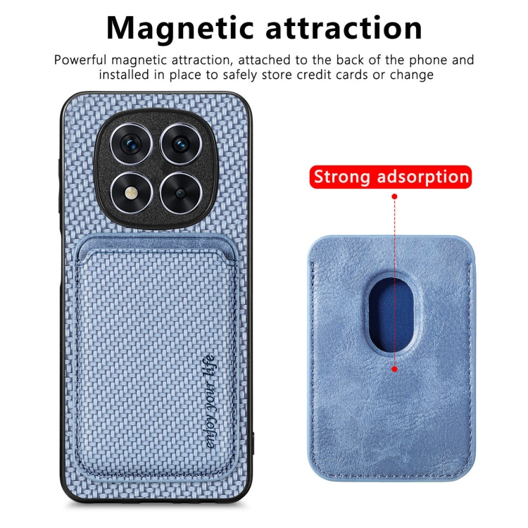 For Xiaomi Redmi Note 14 5G Carbon Fiber Leather Card Magnetic Phone Case