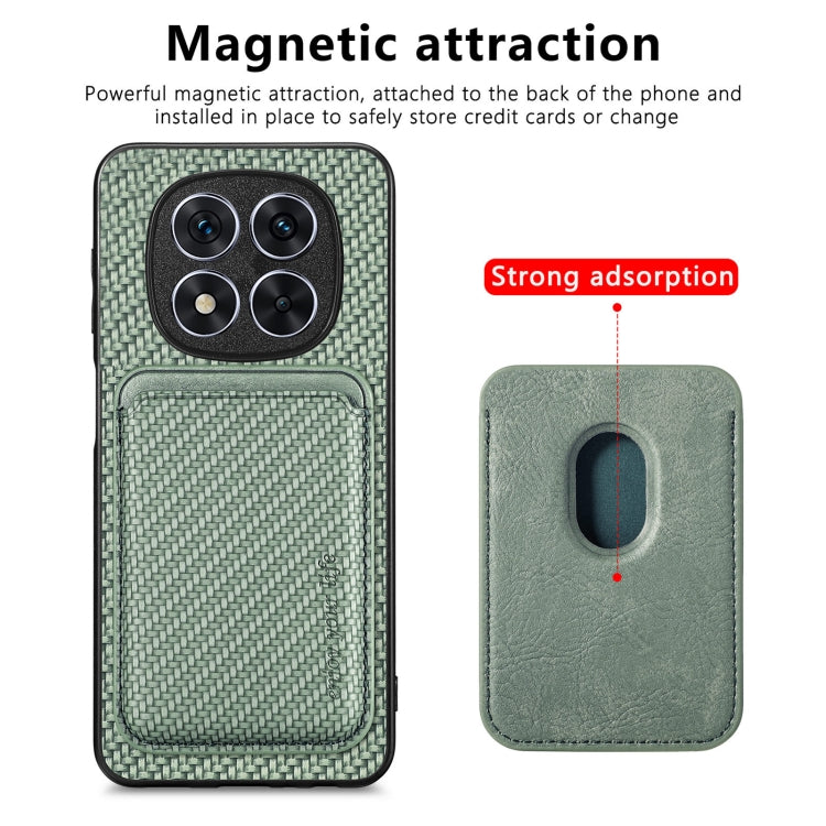 For Xiaomi Redmi Note 14 5G Carbon Fiber Leather Card Magnetic Phone Case