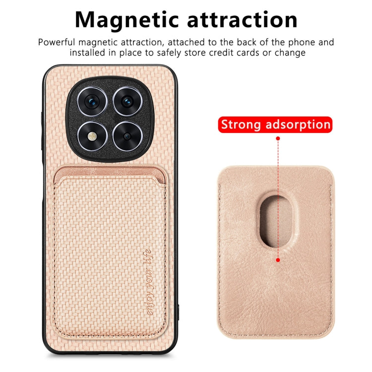 For Xiaomi Redmi Note 14 5G Carbon Fiber Leather Card Magnetic Phone Case