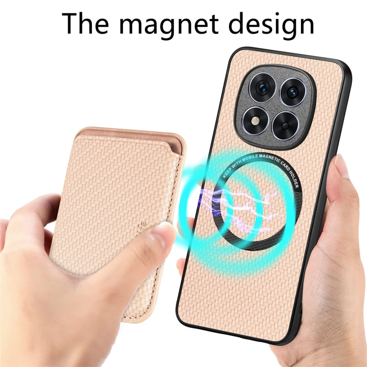 For Xiaomi Redmi Note 14 Pro 5G Carbon Fiber Leather Card Magnetic Phone Case