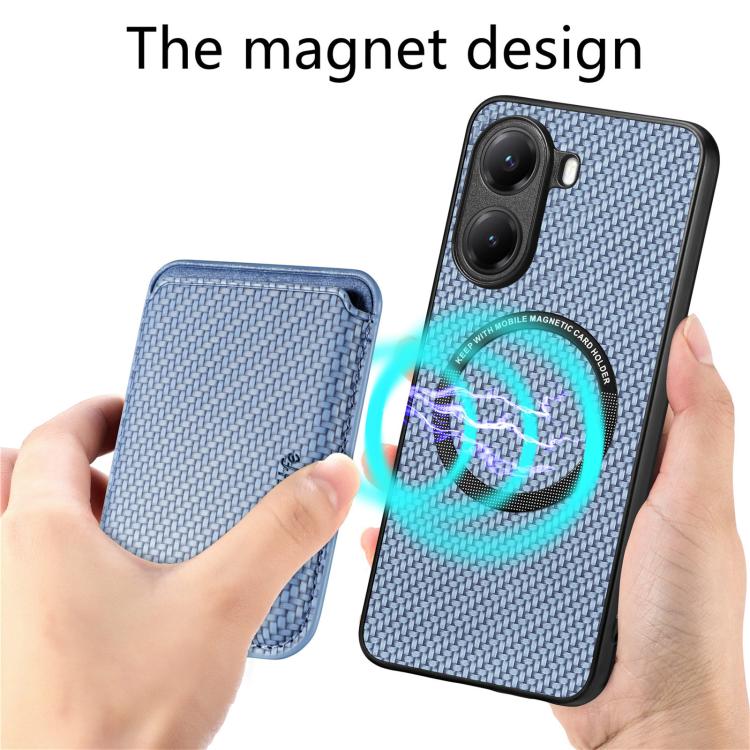 For Xiaomi Poco X7 Pro Carbon Fiber Leather Card Magnetic Phone Case