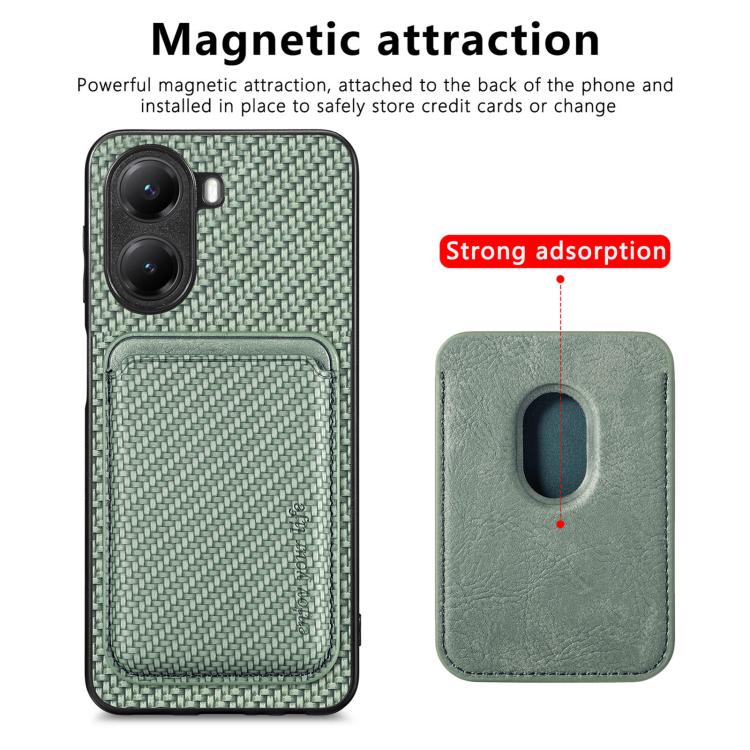 For Xiaomi Poco X7 Pro Carbon Fiber Leather Card Magnetic Phone Case