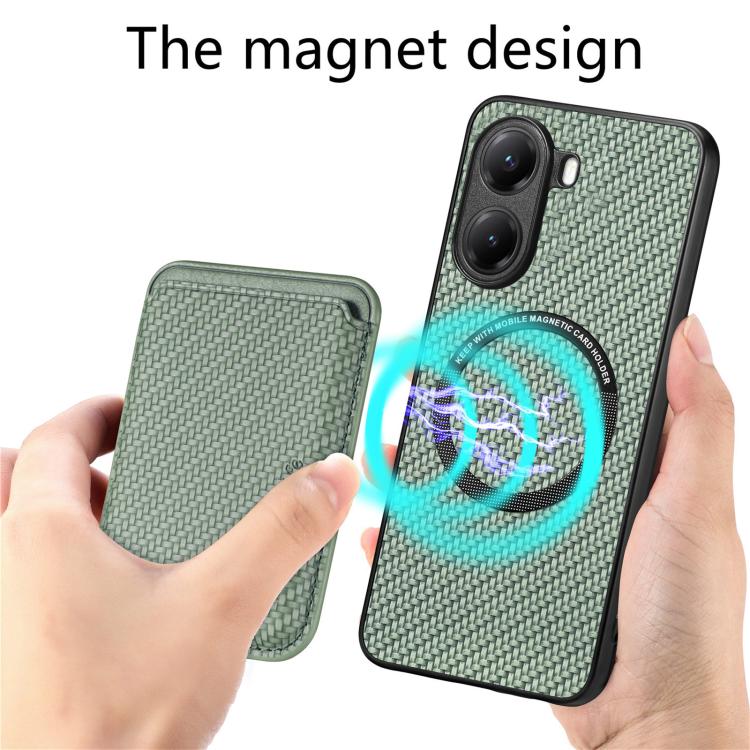 For Xiaomi Poco X7 Pro Carbon Fiber Leather Card Magnetic Phone Case