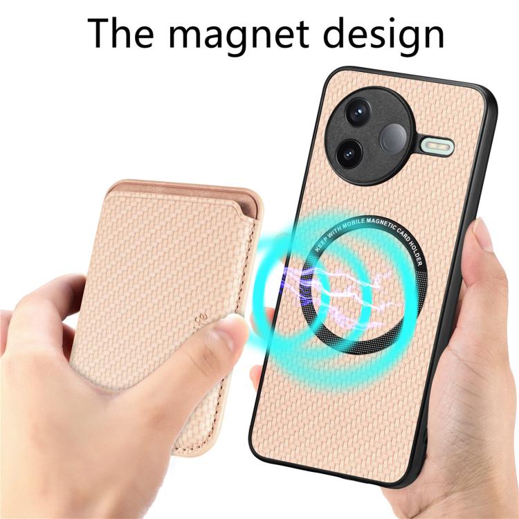 For Redmi K80 / Poco F7 Pro Carbon Fiber Leather Card Magnetic Phone Case