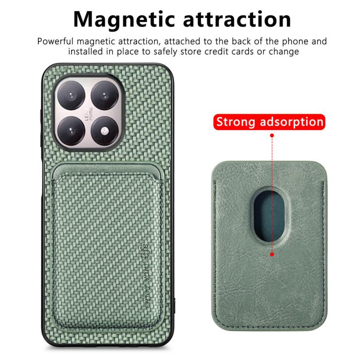 For Xiaomi 15T Carbon Fiber Leather Card Magnetic Phone Case