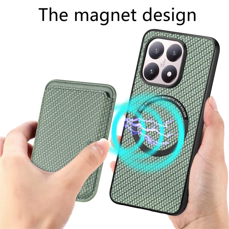 For Xiaomi 15T Carbon Fiber Leather Card Magnetic Phone Case