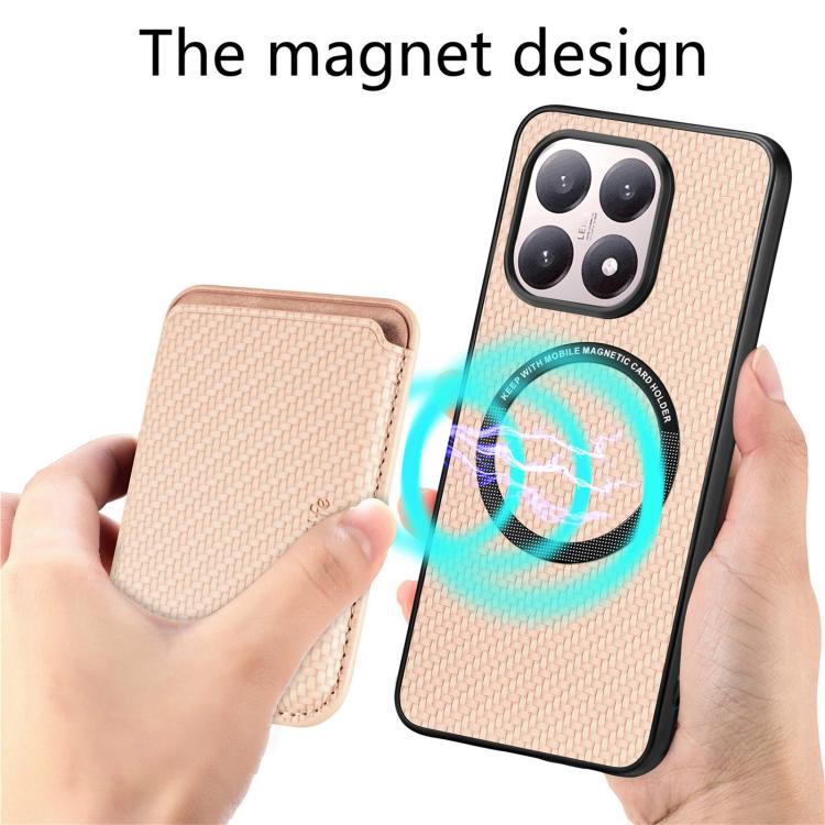 For Xiaomi 15T Carbon Fiber Leather Card Magnetic Phone Case