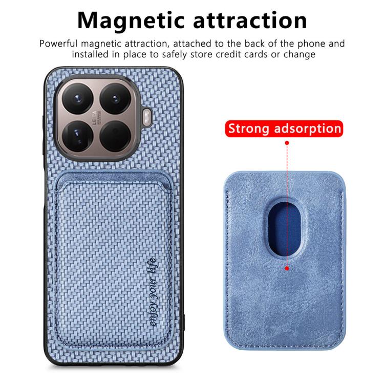 For Xiaomi 15T Pro Carbon Fiber Leather Card Magnetic Phone Case